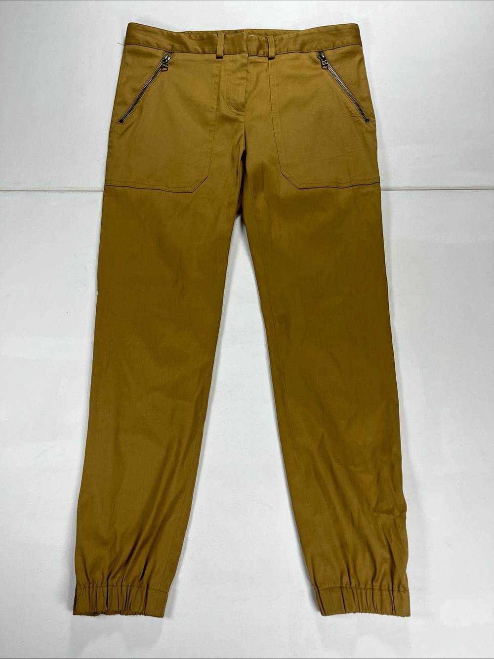Veronica Beard Dune Cargo Pants Cuffed Tan Made USA Stretch Women's 6